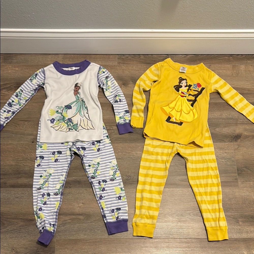 Hanna Andersson- Disney Princess Kids Pajamas Set - Purple and Yellow